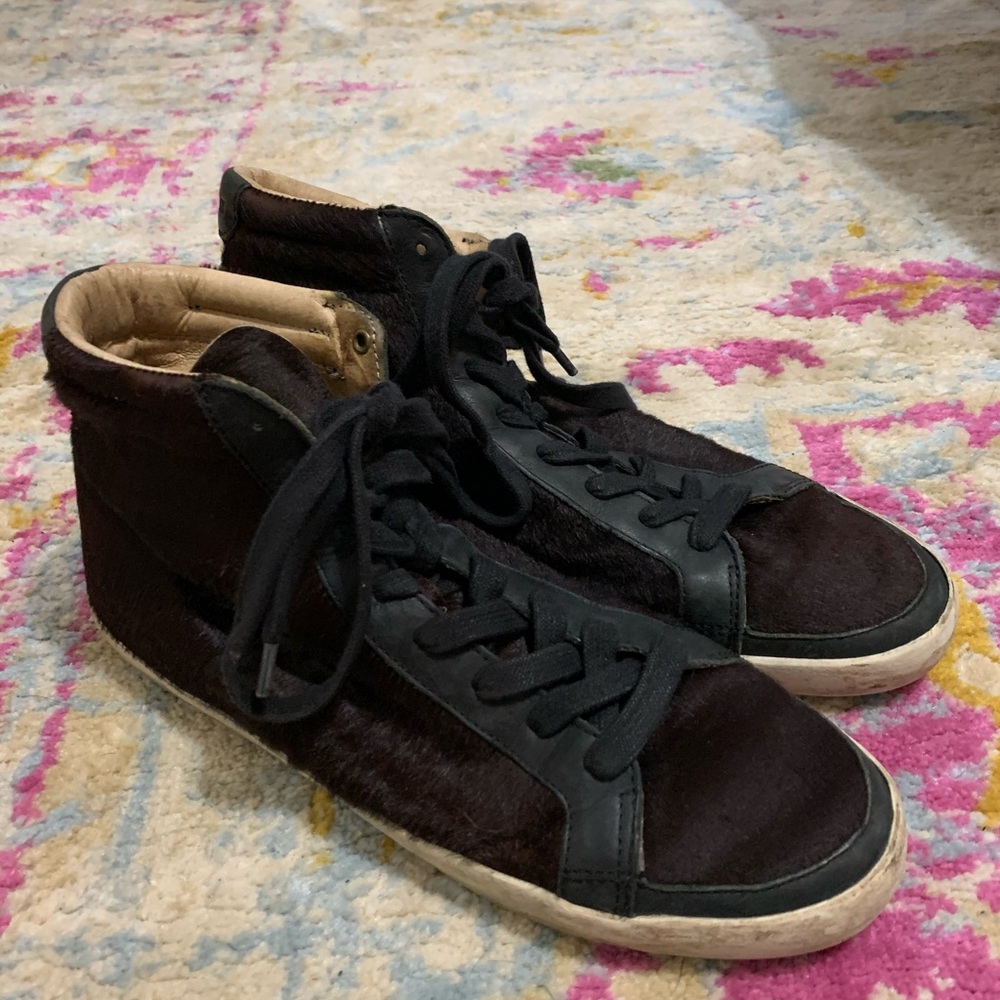 Frye Dylan Calf Hair Black Sneakets